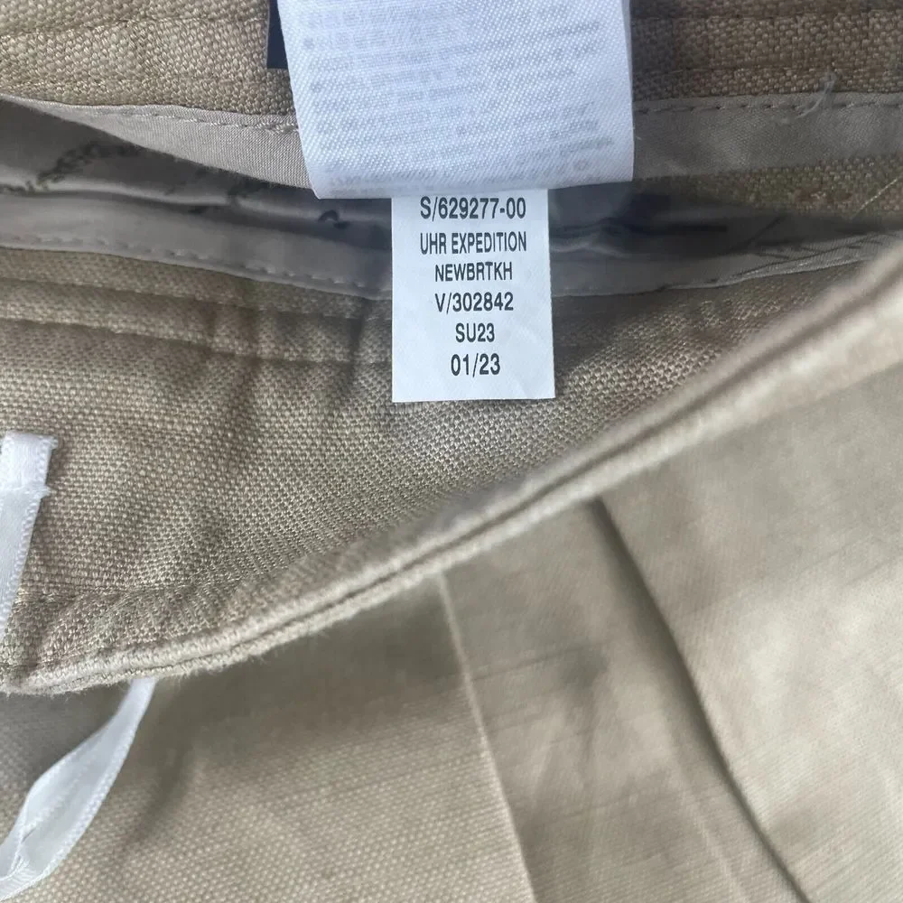 Banana Republic Cropped Wide Leg Pants 2 Beige Linen Blend Pleated Trousers NWOT